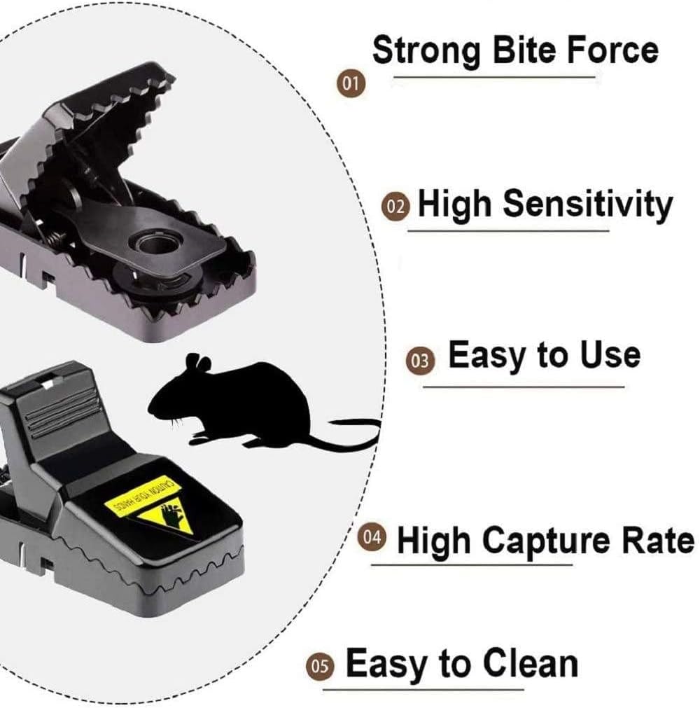 Heavy-Duty Black Mouse Trap By KitchenGo 🐭💥