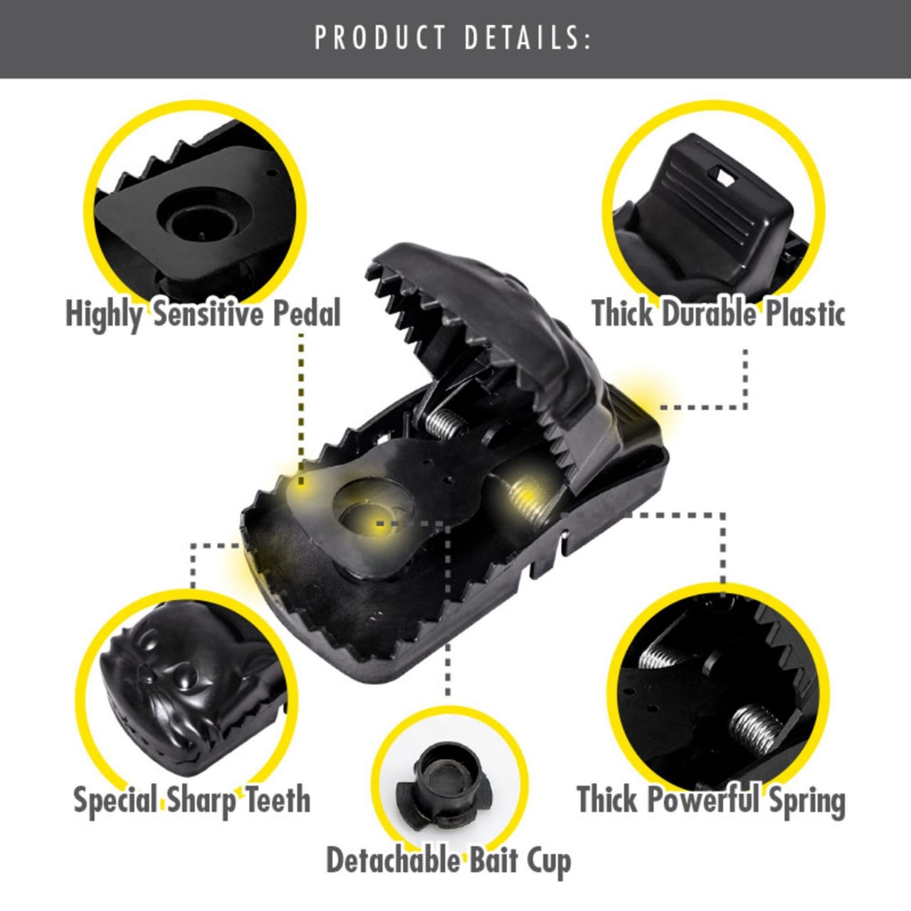 Heavy-Duty Black Mouse Trap By KitchenGo 🐭💥