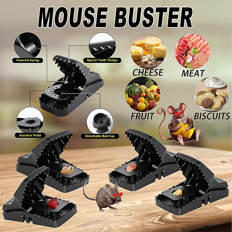Heavy-Duty Black Mouse Trap By KitchenGo 🐭💥